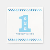 1st Birthday Party Boys Blue One Servet (Voorkant)