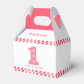 1st Birthday Party Girls Pink One Bedankdoosjes (Voorkant Zijde)