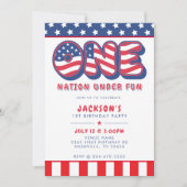 1st Birthday Party Patriotic USA Flag July 4th Kaart (Voorkant)