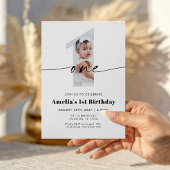 1st Birthday Photo Invitation Kaart