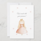1st Birthday Princess Girl Invitation Kaart (Achterkant)