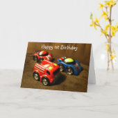 ***1st BIRTHDAY** RACING CAR GREETING Kaart (Gele Bloem)