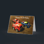 ***1st BIRTHDAY** RACING CAR GREETING Kaart<br><div class="desc">Tell your Little One that you wish him or her a VERY FUN / VERY HAPPY "1st Birthday" today:)</div>