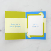 1st Birthday voeg naamfoto groen groen toe Kaart (Binnen)