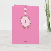 1st Birthday voeg naamfoto roze bruin toe Kaart (Achterkant)