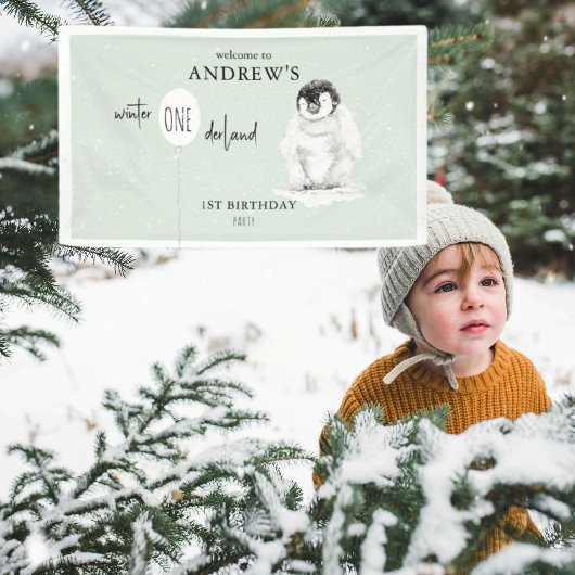 1st Birthday Winter Wonderland Birthday Welcome Spandoek