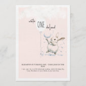 1st Birthday Winter Wonderland Blush Birthday  Kaart (Voorkant)