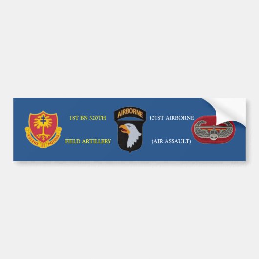 1ST BN 320TH FIELD ARTILLERY 101ST BUMPERSTICKER (Voorkant)