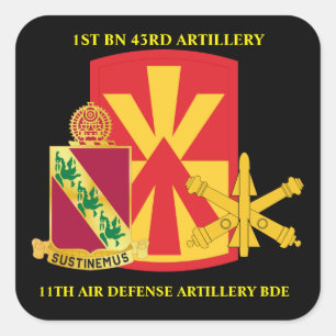 1ST BN 43RD AIR DEFENSE ARTILLERY 11TH AIR DEFENSE VIERKANTE STICKER
