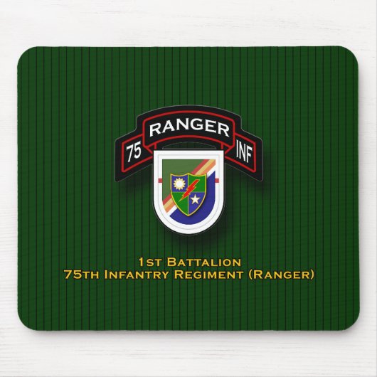 1st Bn, 75e infanterie - Rangers flash & scroll Muismat (Voorkant)