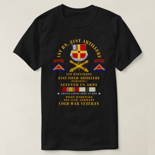 1st Bn 81st Artillery Pershing NewUlm Duitsland w  T-shirt (Design voorkant)