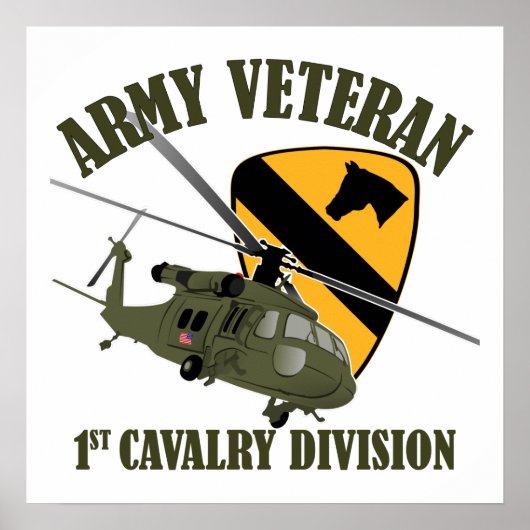 1st Cav Vet - UH60 Blackhawk Poster (Voorkant)