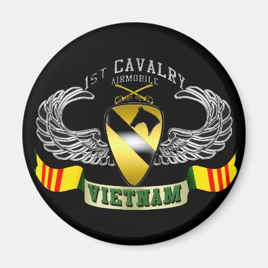 1st Cavalry-Airmobile, Vietnam Magneet (Voorkant)
