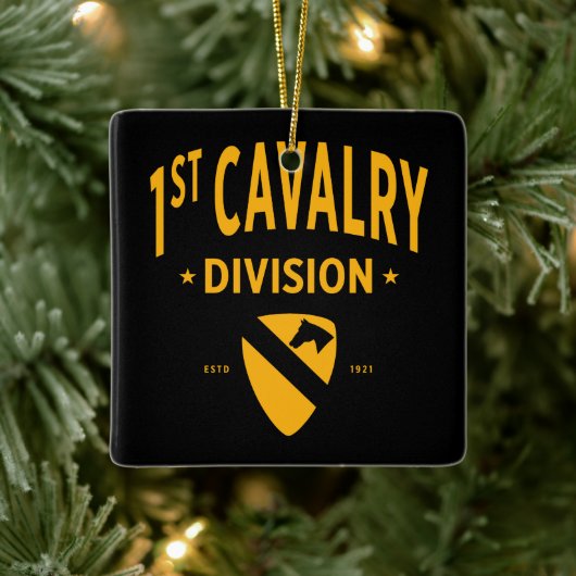 1st Cavalry Division - Eerste Team Verenigde State Keramisch Ornament (Boom)