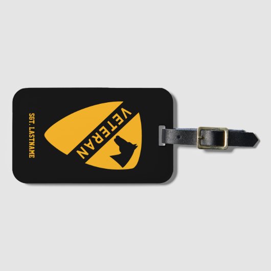1st Cavalry Division "First Team" Personalized Bagagelabel (Voorkant (horizontaal))