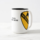 1st Cavalry Division - Veteran (Verenigde Staten) Tweekleurige Koffiemok (Voorkant rechts)