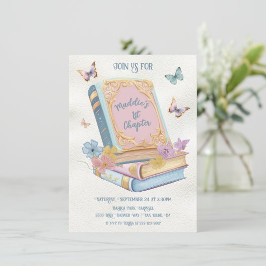 1st Chapter storybook verjaardagsfeestje Kaart (Staand voorkant)