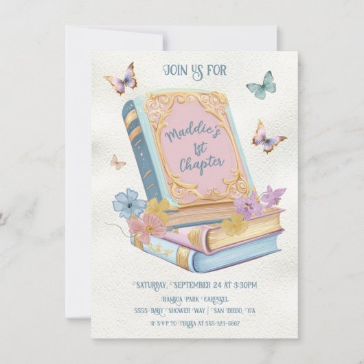 1st Chapter storybook verjaardagsfeestje Kaart (Voorkant)