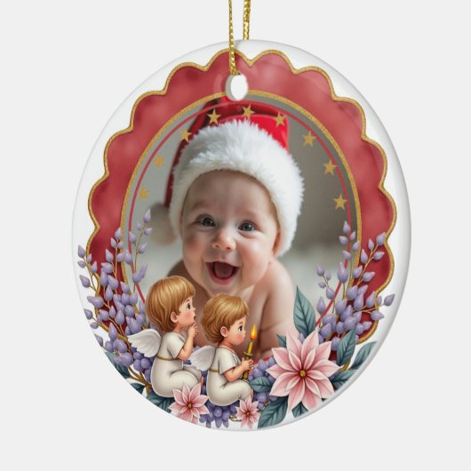 1st Christmas 2 sided Angel’s First Noel Keramisch Ornament (Links)