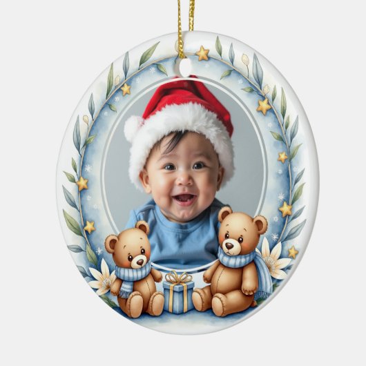 1st Christmas 2 sided, Bear Hugs & Baubles Keramisch Ornament (Links)