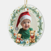 1st Christmas 2 sided Bear Hugs & Holly Keramisch Ornament (Links)