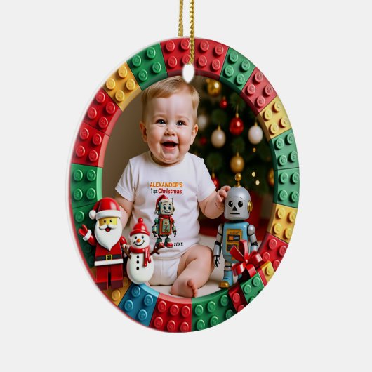 1st Christmas 2 sided, Bright Beginnings Keramisch Ornament (Rechts)