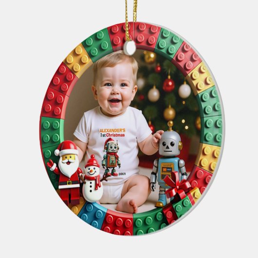 1st Christmas 2 sided, Bright Beginnings Keramisch Ornament (Links)