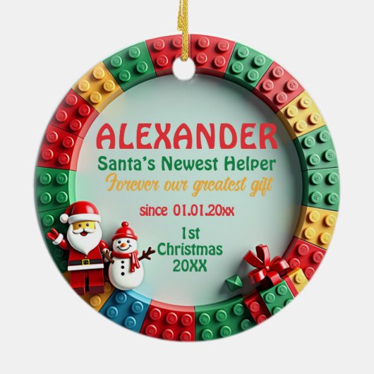 1st Christmas 2 sided, Bright Beginnings Keramisch Ornament (Achterkant)