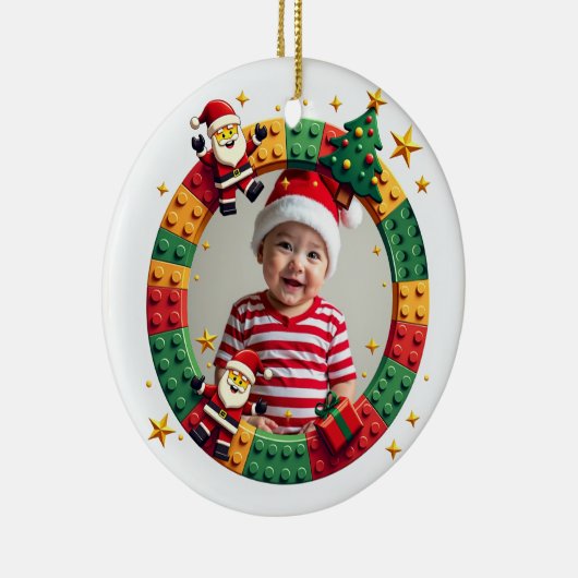 1st Christmas 2 sided Festive Builder Keramisch Ornament (Rechts)