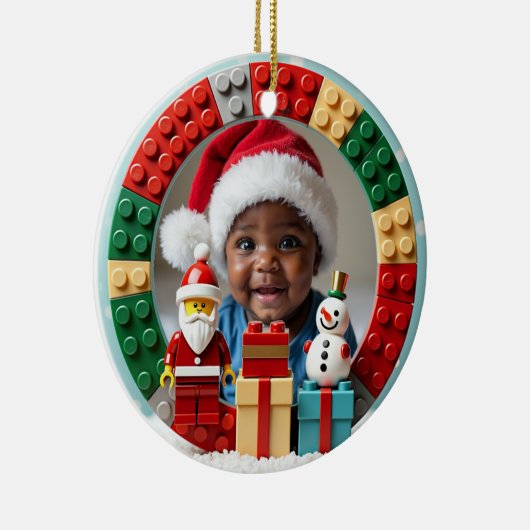 1st Christmas 2 sided Festive Builder Keramisch Ornament (Rechts)