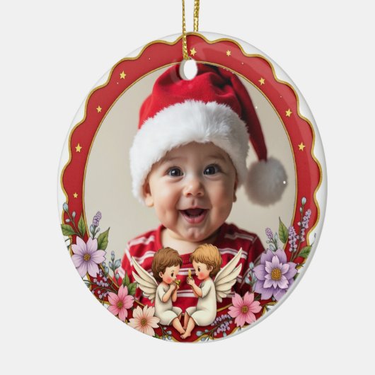 1st Christmas 2 sided Golden Keepsake Keramisch Ornament (Links)