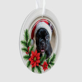 1st Christmas 2-sided “Paws & Poinsettias” Ornament (voorkant)