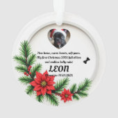 1st Christmas 2-sided “Paws & Poinsettias” Ornament (achterkant)