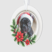 1st Christmas 2-sided “Paws & Poinsettias” Ornament (voorkant)