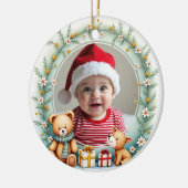 1st Christmas 2 sided Santa’s Newest Helper Keramisch Ornament (Links)