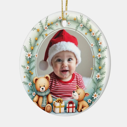 1st Christmas 2 sided Santa’s Newest Helper Keramisch Ornament (Links)