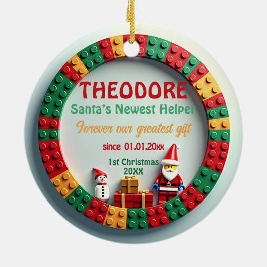 1st Christmas 2 sided, Santa’s Sweetheart Keramisch Ornament (Achterkant)