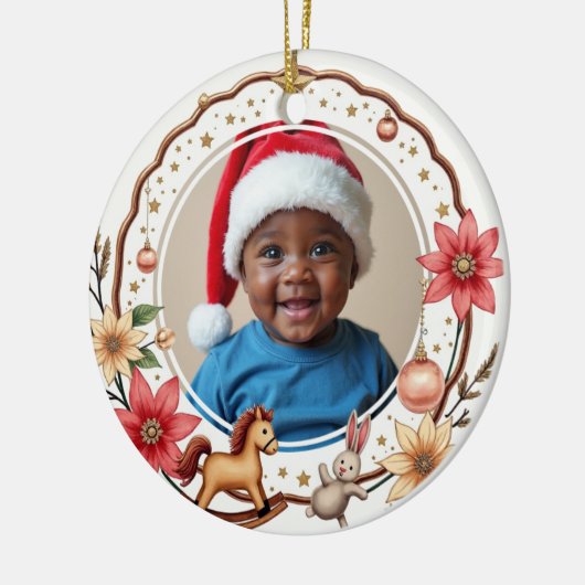 1st Christmas 2 sided, Toy Box Treasures Keramisch Ornament (Links)