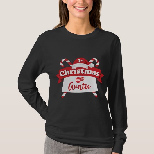 1st Christmas as An Auntie T-shirt (Voorkant)