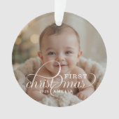 1st Christmas Baby Photo Name Acrylic Ornament (voorkant)