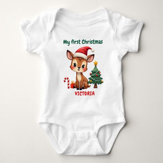 🎄1st Christmas, custom text, ReinDEERly Beloved Romper (Voorkant)