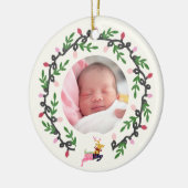 1st Christmas Deer with Wreath Customize Keramisch Ornament (Links)