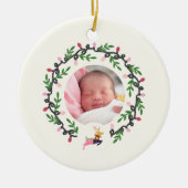 1st Christmas Deer with Wreath Customize Keramisch Ornament (Voorkant)