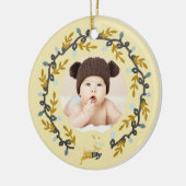 1st Christmas Deer with Wreath Soft Yellow  Keramisch Ornament (Links)