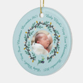 1st Christmas Deer with Wreath Teal2 Keramisch Ornament (Links)