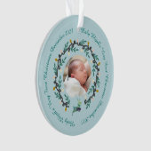 1st Christmas Deer with Wreath Teal Acrylic Ornament (voorkant)