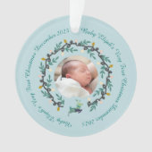 1st Christmas Deer with Wreath Teal Acrylic Ornament (voorkant)