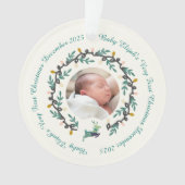 1st Christmas Deer with Wreath Teal Cream Acrylic Ornament (voorkant)