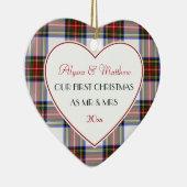 1st Christmas Getrouwd Gifts-Stewart Plaid Keramisch Ornament (Rechts)