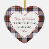 1st Christmas Getrouwd Gifts-Stewart Plaid Keramisch Ornament (Voorkant)